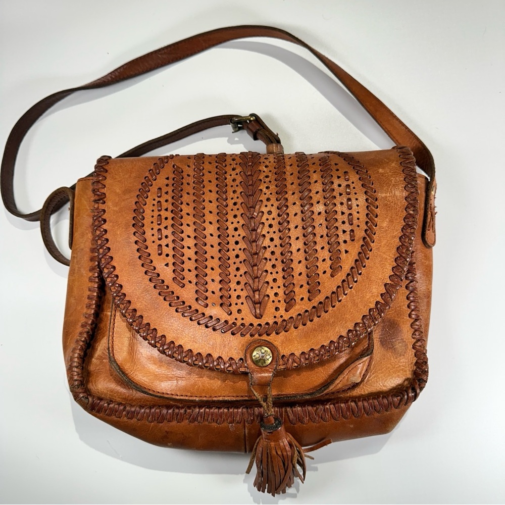 Patricia Nash Crossbody Italian Leather Whipstitc… - image 2